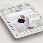 "Grad Crest" - Graduation Announcements in Indigo by Petra Kern - Detail