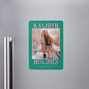 "Kamryn" - Graduation Announcements in Emerald by Erin German - Magnet Front