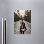 "Ribbons and Cords" - Graduation Announcements in Ink by Megan Davis - Magnet Front