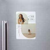 "Geo Duo" - Graduation Announcements in Snow by Pixel and Hank - Magnet Front