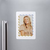 "wavy frame" - Graduation Announcements in Aqua by Baumbirdy - Magnet Front