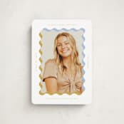 "wavy frame" - Graduation Announcements in Aqua by Baumbirdy - Front