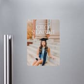 "Modern Serif" - Graduation Announcements in Snow by Ellen Schlegelmilch - Magnet Front