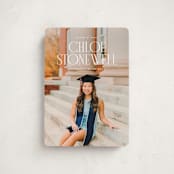 "Modern Serif" - Graduation Announcements in Snow by Ellen Schlegelmilch - Front