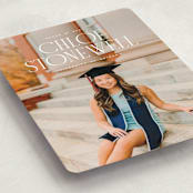 "Modern Serif" - Graduation Announcements in Snow by Ellen Schlegelmilch - Detail