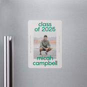 "School Color Duo" - Graduation Announcements in Grass by Jackie Crawford - Magnet Front