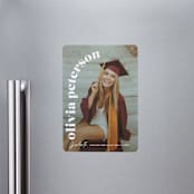"Casual chic" - Graduation Announcements in Cotton by Creo Study - Magnet Front