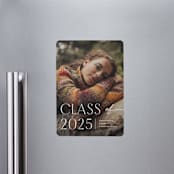 "Contemplate" - Graduation Announcements in Snowberry by Pixel and Hank - Magnet Front