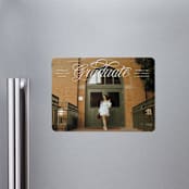 "Legato" - Graduation Announcements in Crisp Linen by Erin L. Wilson - Magnet Front
