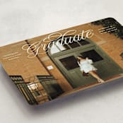 "Legato" - Graduation Announcements in Crisp Linen by Erin L. Wilson - Detail