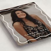 "Tassel Scallop" - Graduation Announcements in Snow by Susan Zinader - Detail