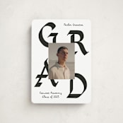 "Calligraphic Ink" - Graduation Announcements in Cotton by Chryssi Tsoupanarias - Front