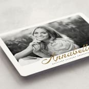 "vintage script" - Graduation Announcements in Golden by Maja Cunningham - Detail