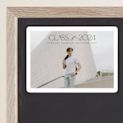 "Class" - Graduation Announcements in Charcoal by Nicole Walsh - Magnet Front