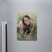 "Grand Name" - Graduation Announcements in Snow by Nicoletta Savod - Magnet Front