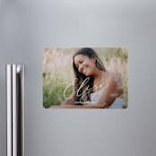 "Grand Name" - Graduation Announcements in Snow by Nicoletta Savod - Magnet Front