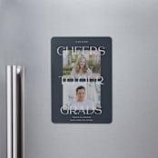 "Double the cheers" - Graduation Announcements in Nightsky by Pati Cascino - Magnet Front