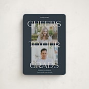 "Double the cheers" - Graduation Announcements in Nightsky by Pati Cascino - Front