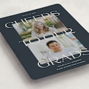 "Double the cheers" - Graduation Announcements in Nightsky by Pati Cascino - Detail