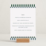 "Checked Out" - Graduation Menu Signs in Pine by Rachel Cassel - In Use