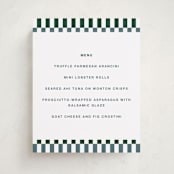 "Checked Out" - Graduation Menu Signs in Pine by Rachel Cassel - Front