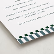 "Checked Out" - Graduation Menu Signs in Pine by Rachel Cassel - Detail