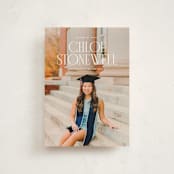 "Modern Serif" - Graduation Announcements in Snow by Ellen Schlegelmilch - Front