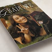 "Literary" - Graduation Announcements in Sea Salt by Everett Paper Goods - Detail