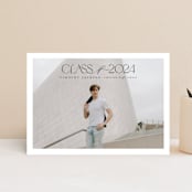 "Class" - Graduation Announcements in Charcoal by Nicole Walsh - Front