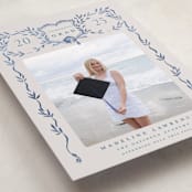 "Grad Crest" - Graduation Announcements in Indigo by Petra Kern - Detail