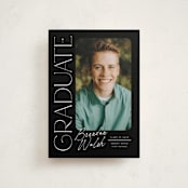 "Distinguished" - Graduation Announcements in Eclipse by Everett Paper Goods - Front