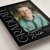 "Distinguished" - Graduation Announcements in Eclipse by Everett Paper Goods - Detail