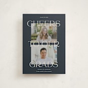 "Double the cheers" - Graduation Announcements in Nightsky by Pati Cascino - Front
