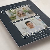 "Double the cheers" - Graduation Announcements in Nightsky by Pati Cascino - Detail