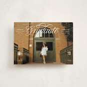 "Legato" - Graduation Announcements in Crisp Linen by Erin L. Wilson - Front
