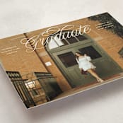 "Legato" - Graduation Announcements in Crisp Linen by Erin L. Wilson - Detail
