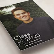 "Classical Grad" - Graduation Announcements in Blanco by Megan Davis - Detail
