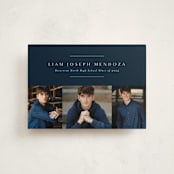 "Top Three" - Graduation Announcements in Denim by Lea Delaveris - Front