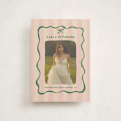 "Whimsical Stripes" - Graduation Announcements in Raspberry Matcha by Vera Lim - Front