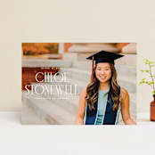 "Modern Serif" - Graduation Announcements in Snow by Ellen Schlegelmilch - Front