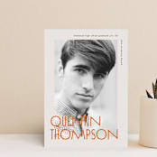 "Bound" - Graduation Announcements in Tangerine by Heather Schertzer - Front