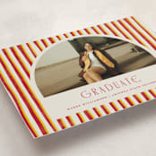 "Grad Stripes" - Graduation Announcements in Rose & Sunflower by Anna Elder - Detail