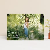 "Classical Grad" - Graduation Announcements in Blanco by Megan Davis - Front