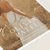 "Graduate Script" - Graduation Announcements in Snow by Sarah Curry - Detail