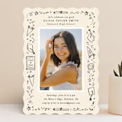 "Iconic" - Graduation Party Invitations in Sand by Creo Study - Front