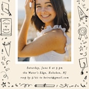 "Iconic" - Graduation Party Invitations in Sand by Creo Study - Detail