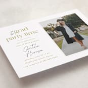 "Grad Party Time" - Graduation Party Invitations in Marigold by Ashlee Townsend - Detail