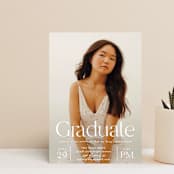 "Typeset" - Graduation Party Invitations in Dove by Erin L. Wilson - Front