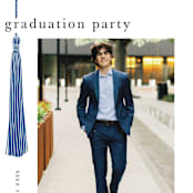 "Tassled" - Graduation Party Invitations in Cobalt by Ashlee Townsend - Detail
