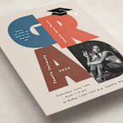 "Grad Letter Pic" - Graduation Party Invitations in Denim by Alethea and Ruth - Detail